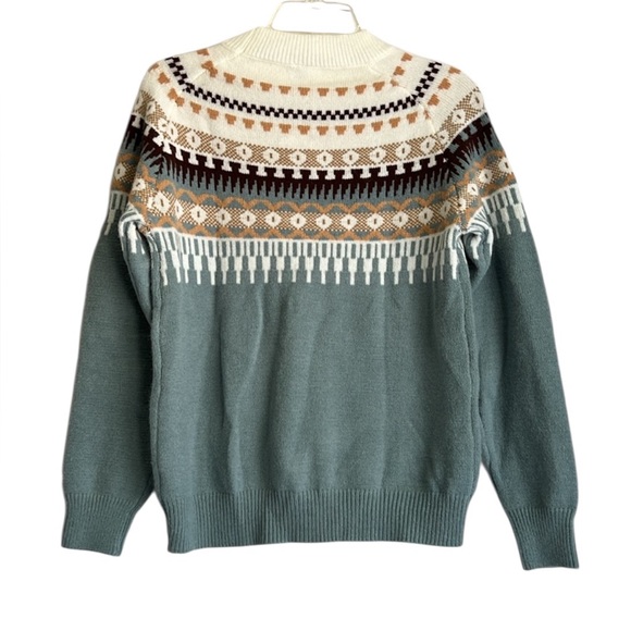 Women's Fair Isle Crew Neck Sweater - Picture 2 of 8